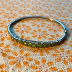 BOGO!! Silver green stone bracelet